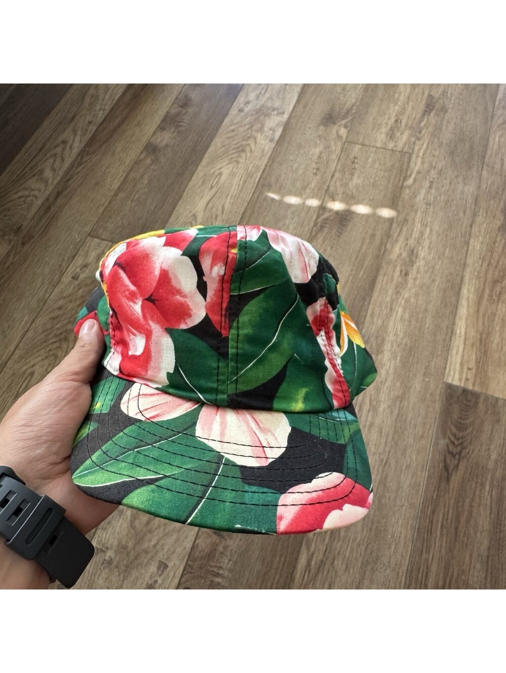 Vtg 90s Paramount Floral Tropical Snapback Hat USA Hawaiian